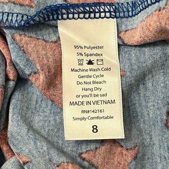 Girls LuLaRoe Gracie American Red Star Tunic Shirt Top Size 8 - Picture 3 of 6